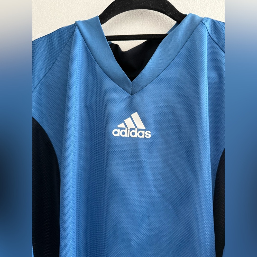 Adidas Men Blue White Black LongSleeve Goal Keeper Goalie Soccer Jersey Shirt XL - Picture 2 of 10